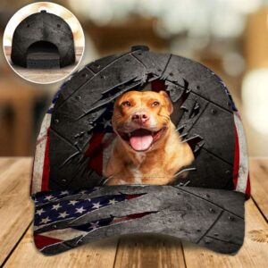 Pitbull On The American Flag Cap Hats For Walking With Pets Gifts Dog Hats For Relatives 1 fyoy0v