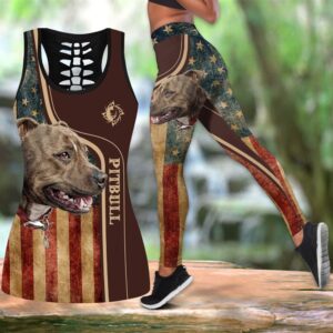 Pitbull With Amrecican Flag Combo Leggings And Hollow Tank Top Workout Sets For Women Gift For Dog Lovers 1 vcdpg5