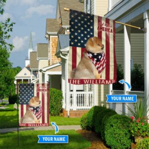 Pomeranian God Bless America Personalized Flag Custom Dog Flags Dog Lovers Gifts for Him or Her 1