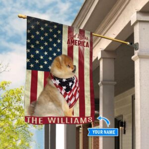 Pomeranian God Bless America Personalized Flag Custom Dog Flags Dog Lovers Gifts for Him or Her 3