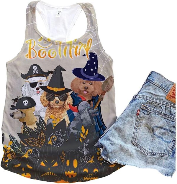 Poodle Dog Bootiful Halloween Tank Top – Summer Casual Tank Tops For Women – Gift For Young Adults