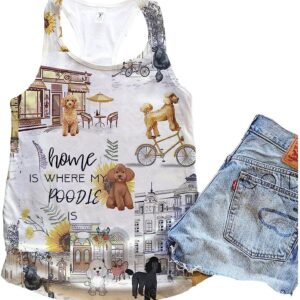 Poodle Dog Home Urban Sunflower Tank Top Summer Casual Tank Tops For Women Gift For Young Adults 1 lqvyd5