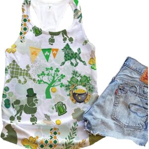 Poodle Dog Patrick Day Flannel Tank Top Summer Casual Tank Tops For Women Gift For Young Adults 1 ob4kum