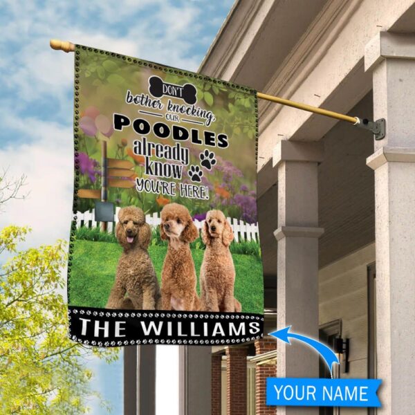 Poodle Don’t Bother Knocking Personalized Flag – Personalized Dog Garden Flags – Dog Flags Outdoor