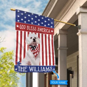 Poodle God Bless America Personalized Flag Personalized Dog Garden Flags Dog Flags Outdoor 2