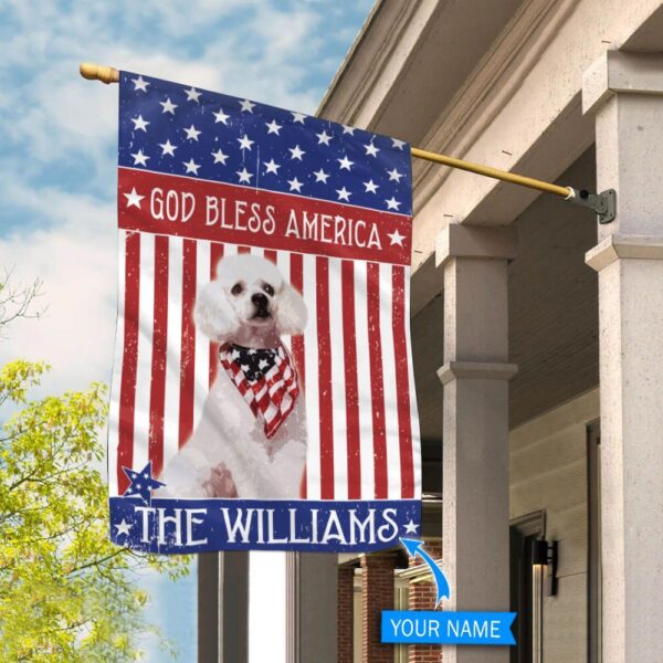 Poodle God Bless America Personalized Flag – Personalized Dog Garden Flags – Dog Flags Outdoor