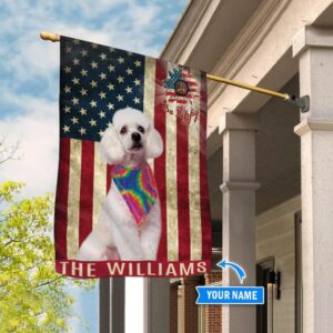 Poodle Hippie Personalized House Flag Custom Dog Flags Dog Lovers Gifts for Him or Her 3