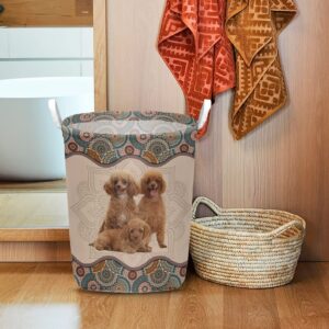 Poodle In Mandala Pattern Laundry Basket – Dog Laundry Basket – Christmas Gift For Her – Home Decor
