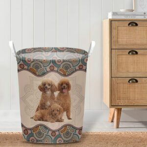 Poodle In Mandala Pattern Laundry Basket Dog Laundry Basket Christmas Gift For Her Home Decor 4
