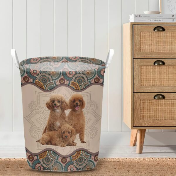 Poodle In Mandala Pattern Laundry Basket – Dog Laundry Basket – Christmas Gift For Her – Home Decor