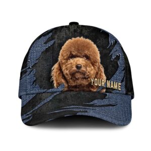 Poodle Jean Background Custom Name Cap Classic Baseball Cap All Over Print Gift For Dog Lovers 1 ydczjb