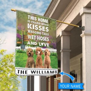 Poodle This Home Is Filled With Kisses Personalized Flag Personalized Dog Garden Flags Dog Flags Outdoor 2