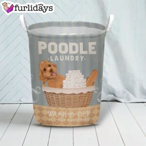 Poodle Wash And Dry Laundry Basket Dog Laundry Basket Christmas Gift For Her Home Decor 3