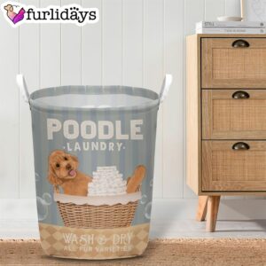 Poodle Wash And Dry Laundry Basket Dog Laundry Basket Christmas Gift For Her Home Decor 4