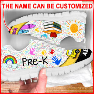 Pre K Teacher Shoes Bus Ruler Sneaker Walking Shoes Personalized Custom Best Shoes For Teacher 1