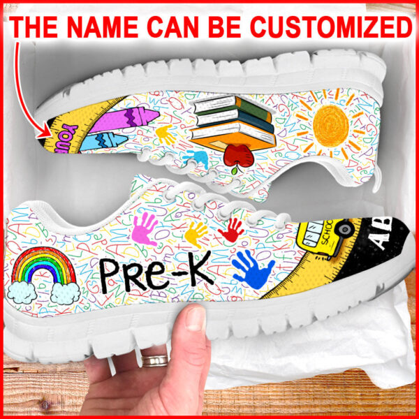 Pre-K Teacher Shoes Bus Ruler Sneaker Walking Shoes – Personalized Custom – Best Shoes For Teacher