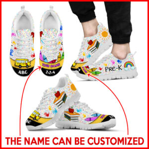 Pre K Teacher Shoes Bus Ruler Sneaker Walking Shoes Personalized Custom Best Shoes For Teacher 2