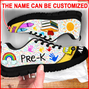 Pre K Teacher Shoes Bus Ruler Sneaker Walking Shoes Personalized Custom Best Shoes For Teacher 3