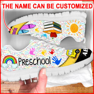 Preschool Teacher Shoes Bus Ruler Sneaker…