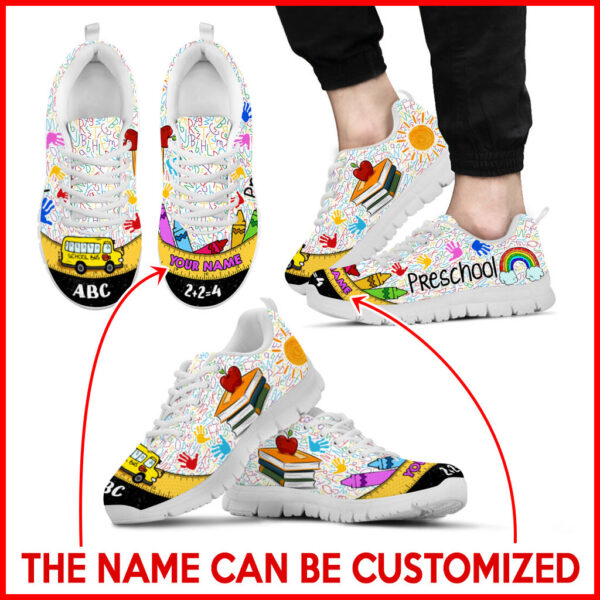 Preschool Teacher Shoes Bus Ruler Sneaker Walking Shoes – Personalized Custom – Best Shoes For Teacher