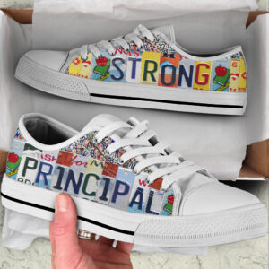 Principal Strong License Plates Low Top Shoes Best Gift For Teacher School Shoes Malalan 1