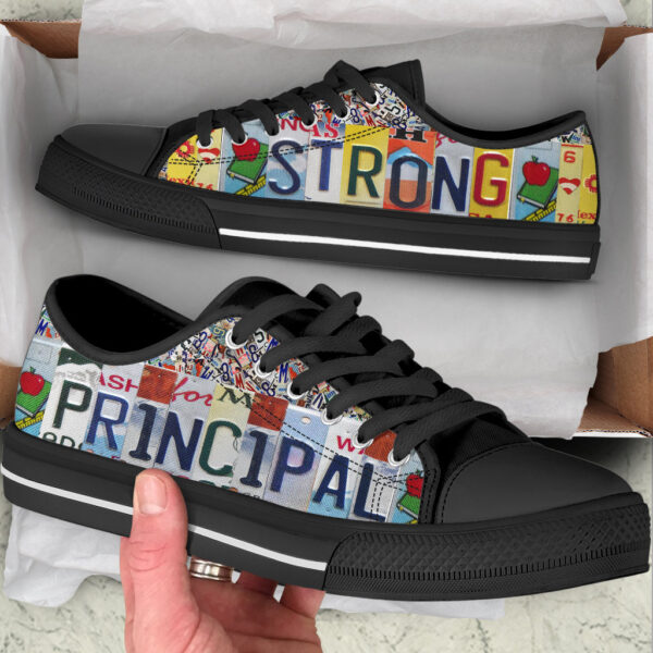 Principal Strong License Plates Low Top Shoes – Best Gift For Teacher, School Shoes Malalan