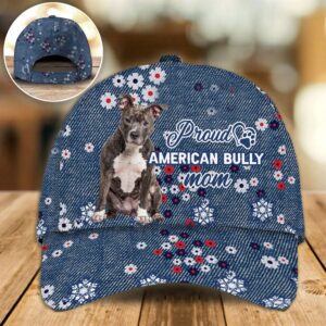 Proud American Bully Dog Mom Caps Hats For Walking With Pets Dog Caps Gifts For Friends 1 lccmbt