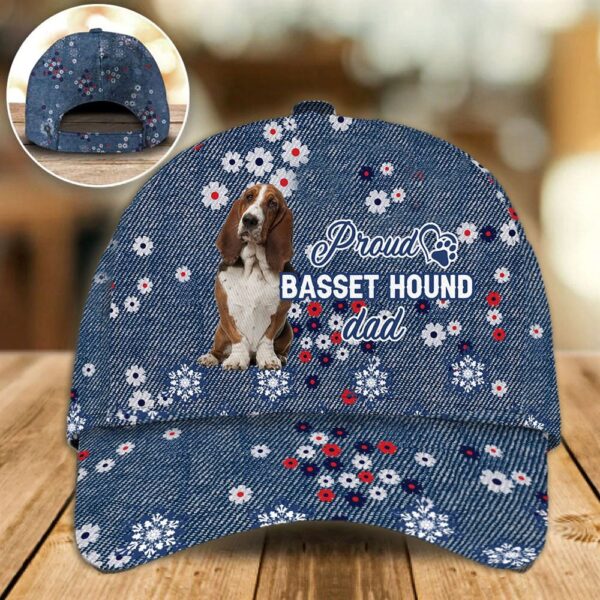 Proud Basset Hound Dad Caps – Hat For Going Out With Pets – Gifts Dog Hats For Relatives