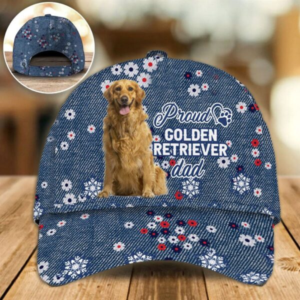 Proud Golden Retriever Dad Caps – Hat For Going Out With Pets – Gifts Dog Caps For Friends