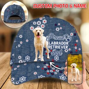 Proud Labrador Retriever Dad Custom Caps Hats For Walking With Pets Amazing Gift With Personalized Dogs Name 1 xgvagt