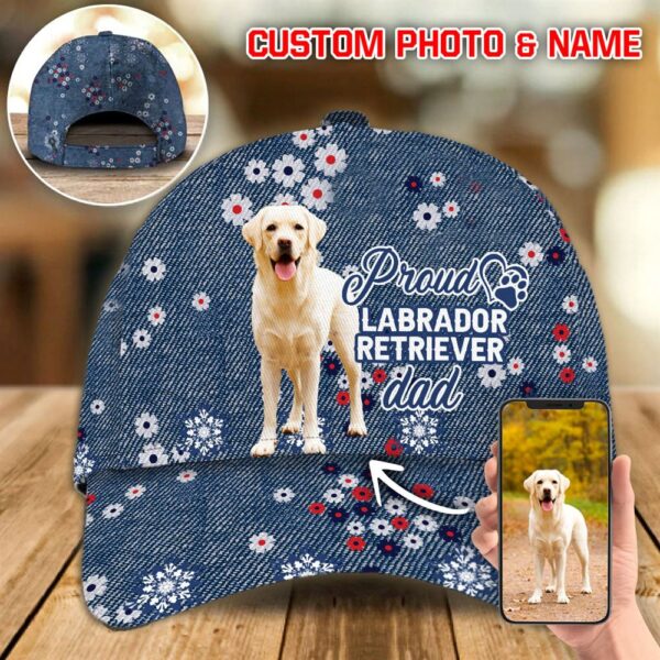 Proud Labrador Retriever Dad Custom Caps – Hats For Walking With Pets – Amazing Gift With Personalized Dogs,Name