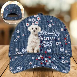 Proud Maltese Dad Caps Hat For Going Out With Pets Gifts Dog Hats For Friends 1 pqqfrx