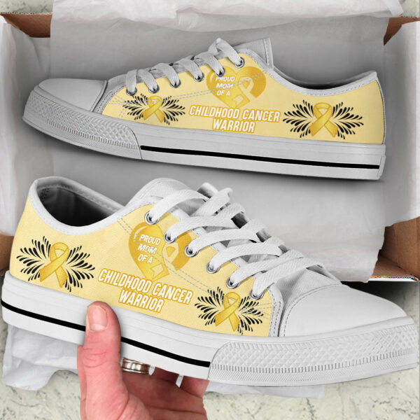 Proud Mom Of Childhood Cancer Warrior Low Top Shoes – Best Gift For Men And Women