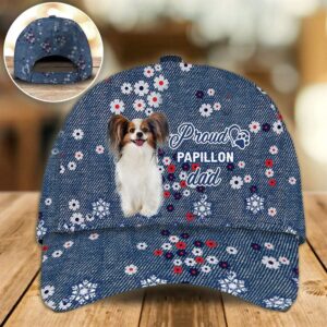 Proud Papillon Dad Caps Hat For Going Out With Pets Gifts Dog Hats For Relatives 1 axwglr