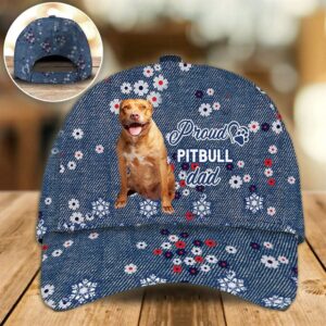 Proud Pitbull Dad Caps Hat For Going Out With Pets Gifts Dog Hats For Friends 1 znwfia