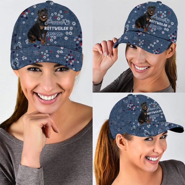 Proud Rottweiler Mom Caps – Hats For Walking With Pets – Dog Hats Gifts For Relatives
