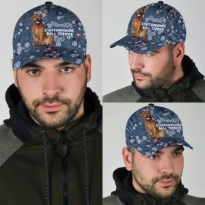 Proud Staffordshire Bull Terrier Dad Caps Hat For Going Out With Pets Gifts Dog Hats For Friends 2 nly4ou