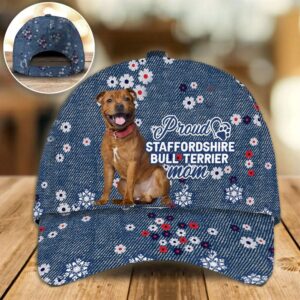 Proud Staffordshire Bull Terrier Mom Caps Hats For Walking With Pets Caps For Dog Lovers 1 unjmur