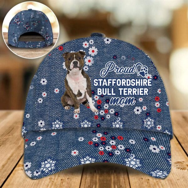 Proud Staffordshire Bull Terrier Mom Caps – Hats For Walking With Pets – Dog Caps Gifts For Friends
