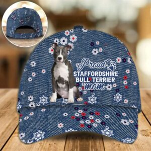 Proud Staffordshire Bull Terrier Mom Caps Hats For Walking With Pets Dog Hats Gifts For Relatives 1 voofpp