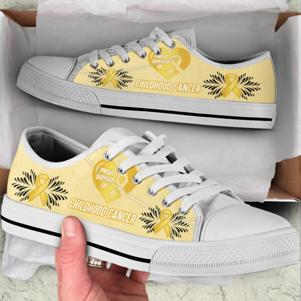 Proud Survivor Of Childhood Cancer Low Top Shoes – Best Gift For Men And Women – Sneaker For Walking
