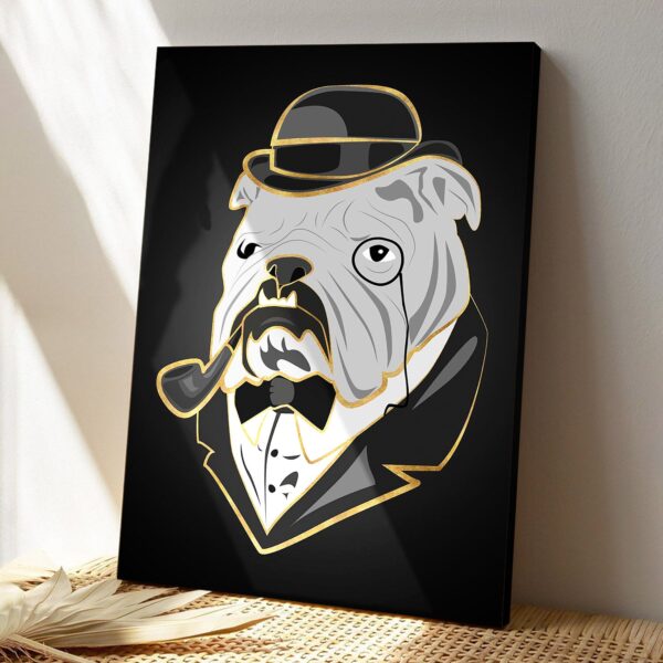 Mr.Pug With Pipe – Dog Pictures – Dog Canvas Poster – Dog Wall Art – Gifts For Dog Lovers – Furlidays