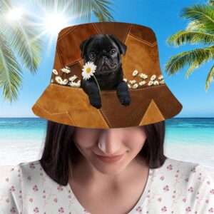 Pug Bucket Hat Hats To Walk With Your Beloved Dog A Gift For Dog Lovers 2 rqxbe3