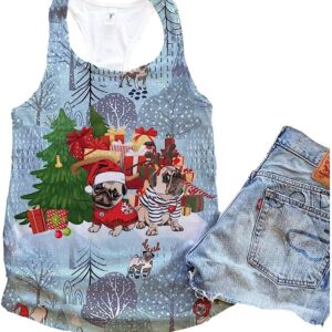 Pug Dog Christmas Forest Tank Top Summer Casual Tank Tops For Women Gift For Young Adults 1 u6bpml