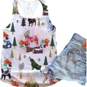 Pug Dog Secret Garden Christmas Tank Top Summer Casual Tank Tops For Women Gift For Young Adults 1 dxkxeq