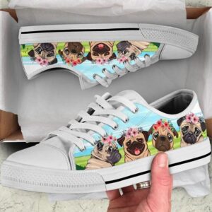 Pug Dogs Low Top Shoes Cute Dog Flat Shoes Pug Dog Lovers Canvas Sneaker Owners Gift Dog Breeders 1