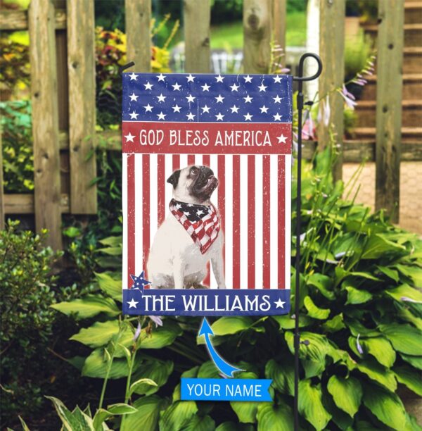 Pug God Bless America Personalized Flag – Personalized Dog Garden Flags – Dog Flags Outdoor