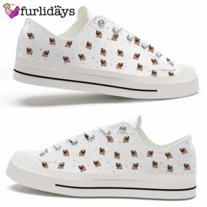 Pug Hearts Pattern Low Top Shoes 1