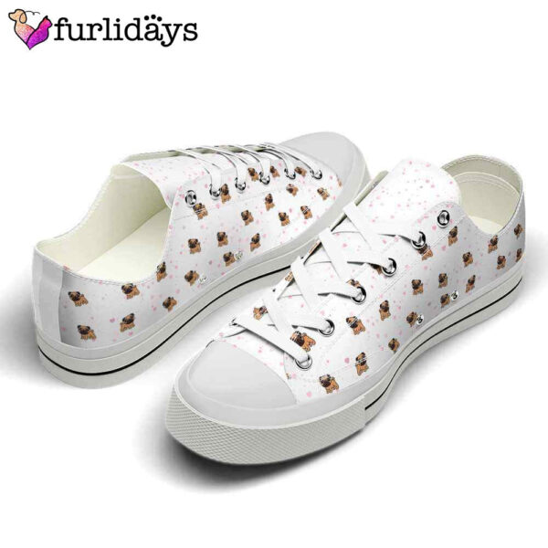 Pug Hearts Pattern Low Top Shoes  – Happy International Dog Day Canvas Sneaker – Owners Gift Dog Breeders