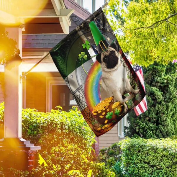 Pug Irish American St Patrick’s Day Garden Flag – Best Outdoor Decor Ideas – St Patrick’s Day Gifts